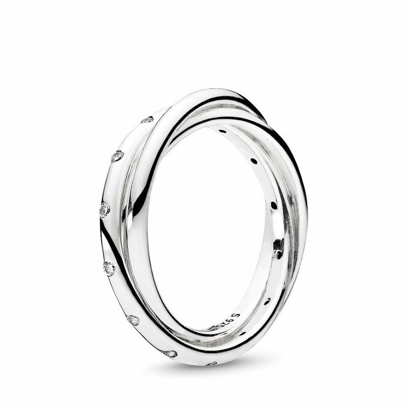 Inele statement Pandora Swirling Symmetry Argint (B80RHvYi)